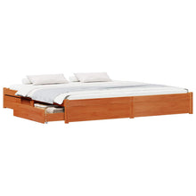 Bedframe met lade Wasbruin 200 x 200 cm Massief Vurenhout