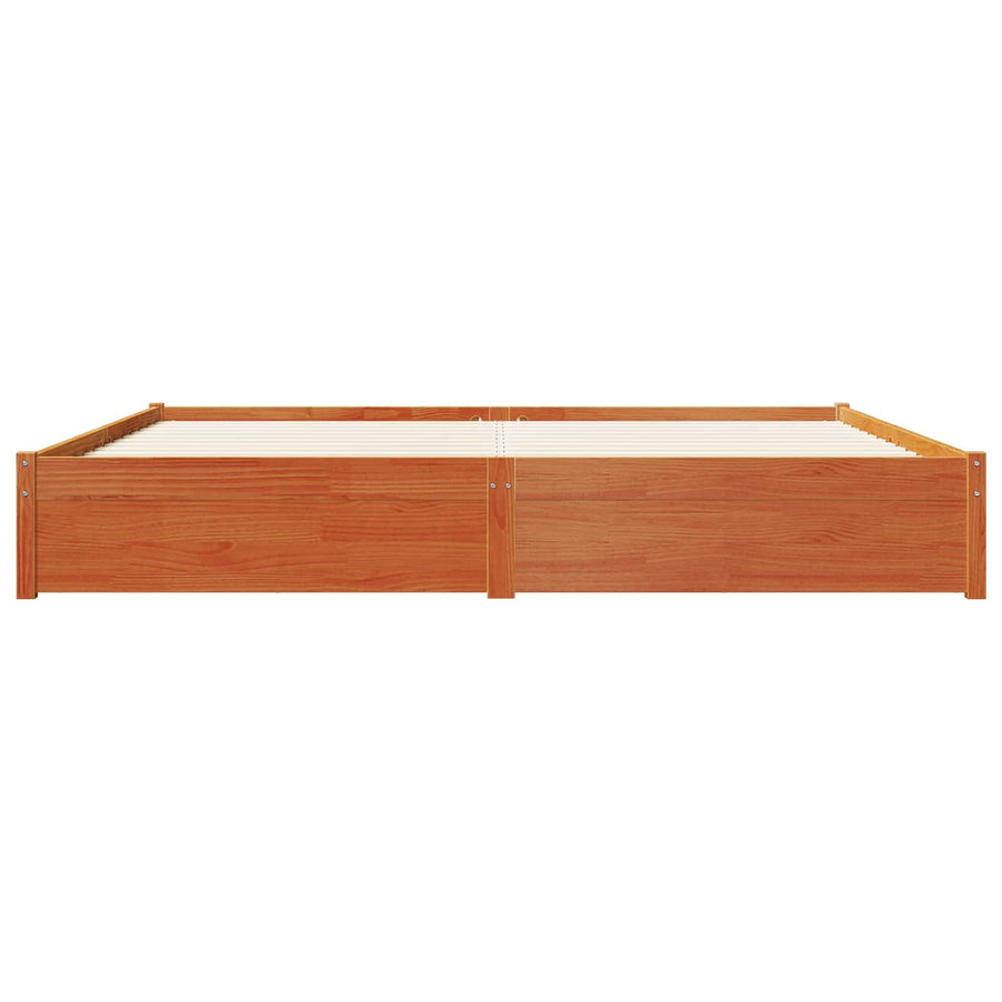 Bedframe met lade Wasbruin 200 x 200 cm Massief Vurenhout