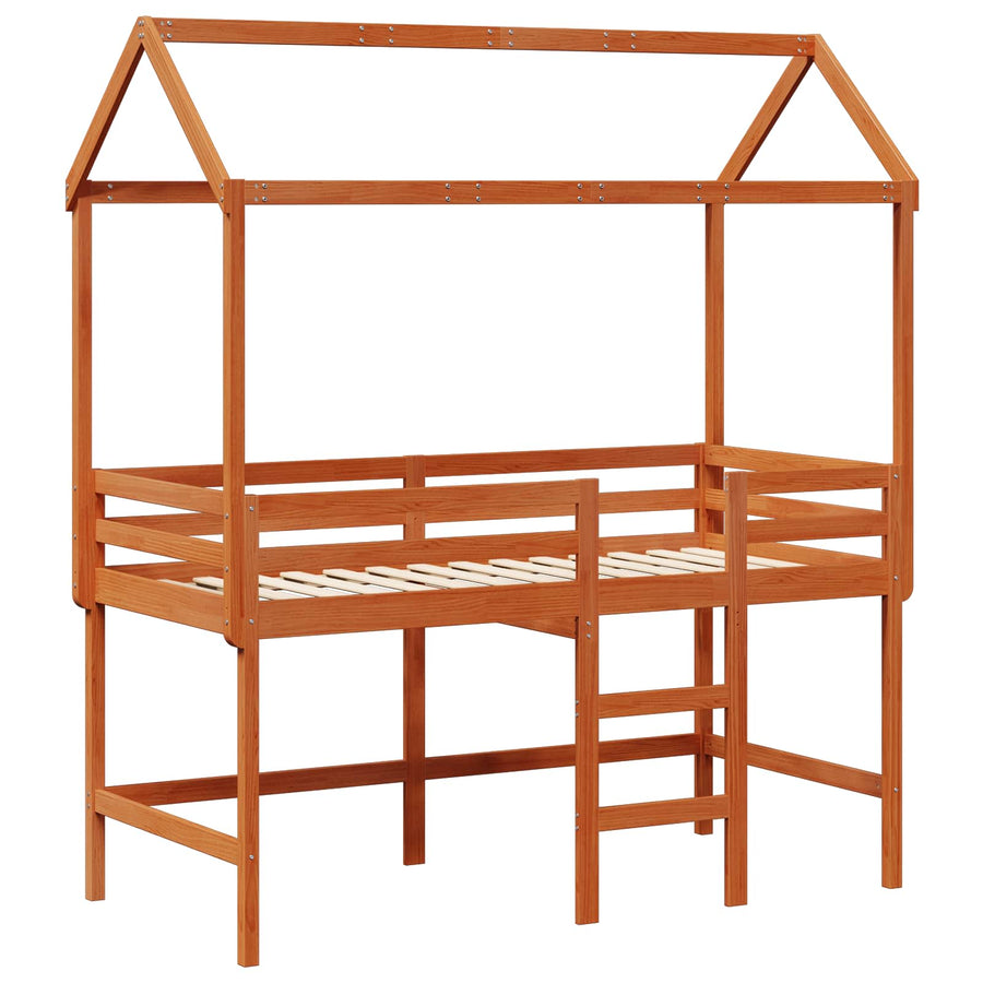 Hoogslaper bedframe Waskleur Bruin 90 x 190 cm