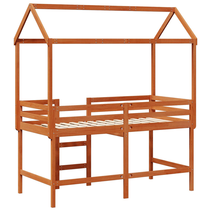 Hoogslaper bedframe Waskleur Bruin 90 x 190 cm