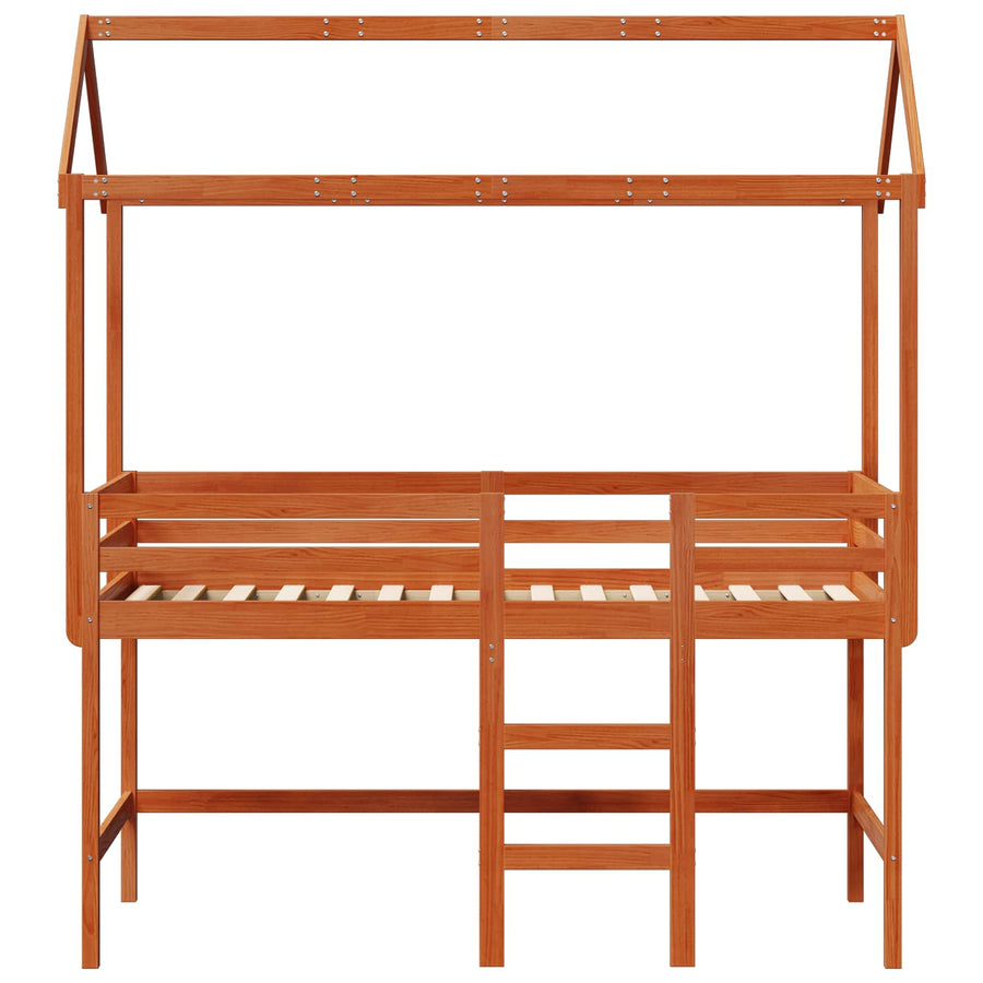 Hoogslaper bedframe Waskleur Bruin 90 x 190 cm