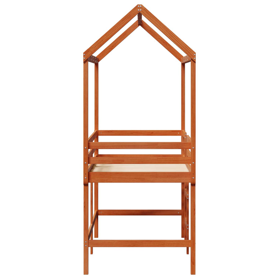 Hoogslaper bedframe Waskleur Bruin 90 x 190 cm