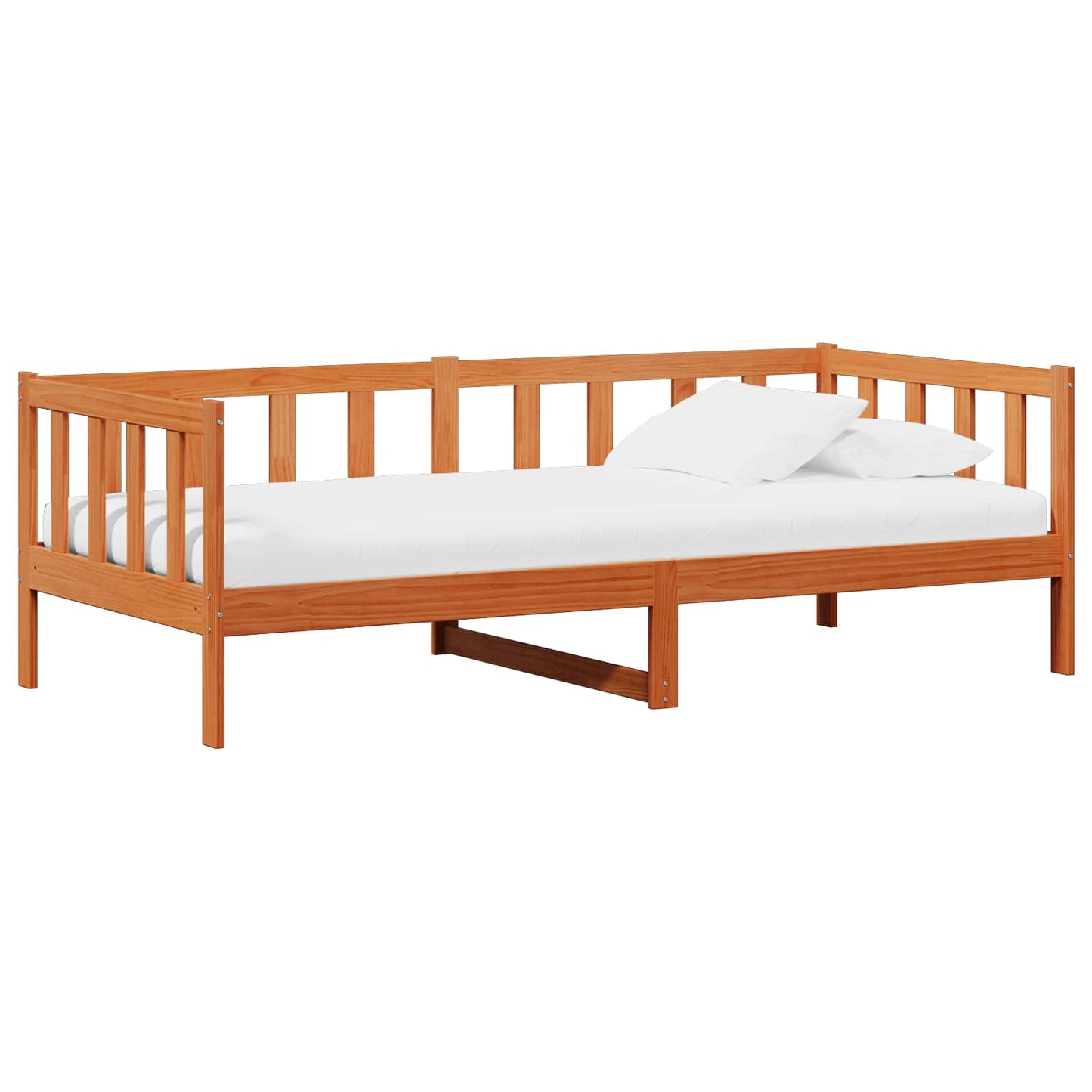Dagtbed met matras Gewaxd Bruin en Wit 90 x 200 cm