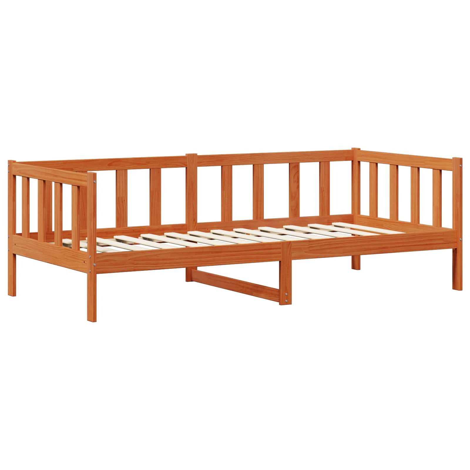 Dagtbed met matras Gewaxd Bruin en Wit 90 x 200 cm