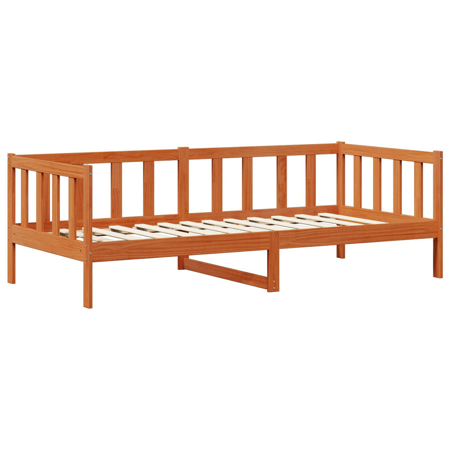 Dagtbed met matras Gewaxd Bruin en Wit 90 x 200 cm