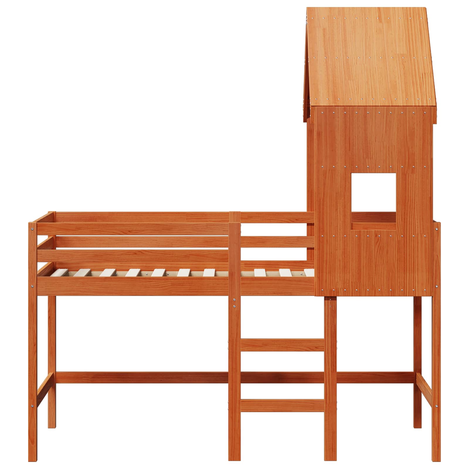 Hoogslaper bedframe Wasbruin 90 x 190 cm Massief grenenhout