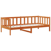 Slaapbank massief vurenhout 203,5x97,5x66 cm wasbruin
