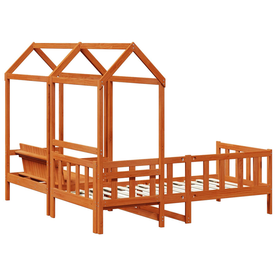 Dagbed Set Wasbruin Massief grenenhout