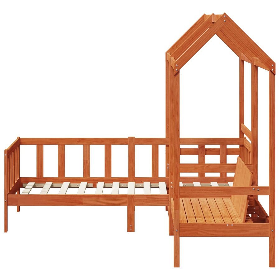 Dagbed Set Wasbruin Massief grenenhout