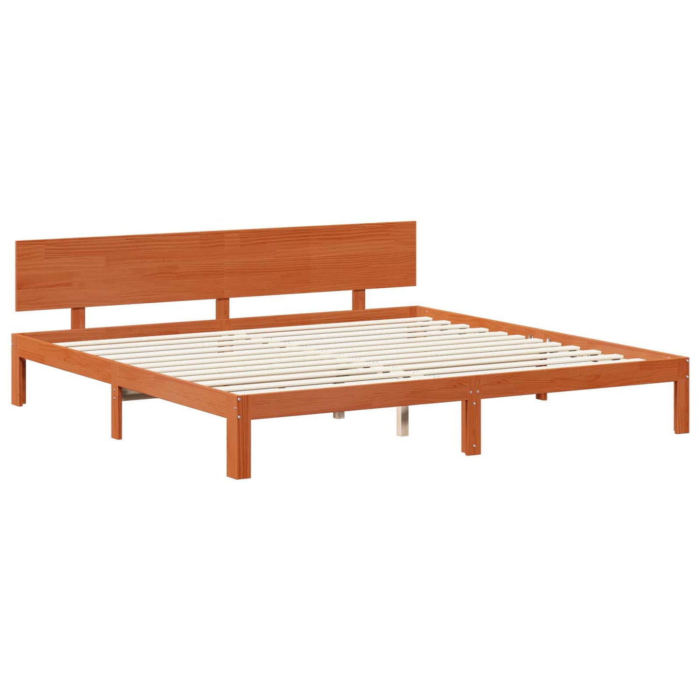 Bedframe met hoofdeinde Wasbruin 180 x 200 cm Massief Vurenhout
