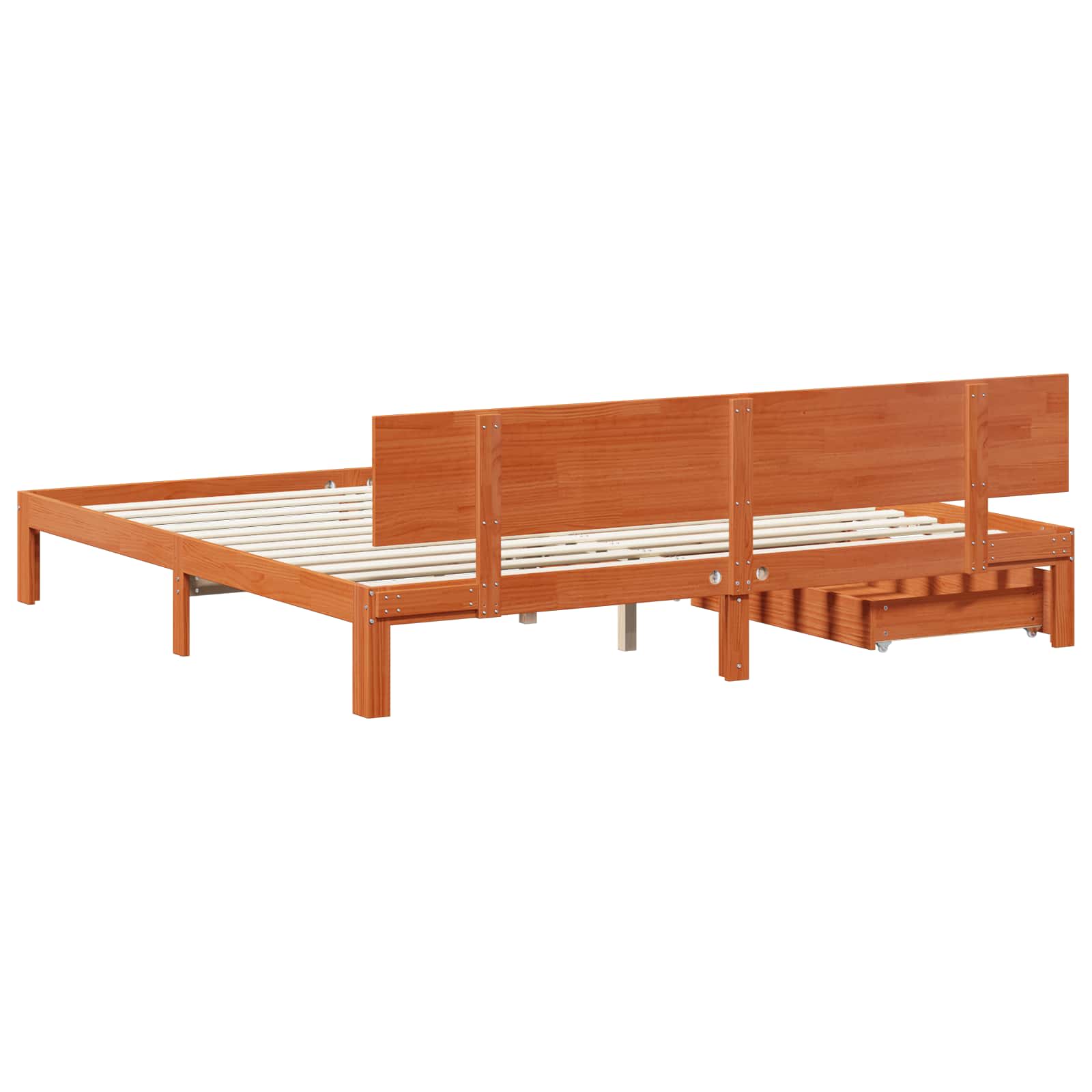 Bedframe met hoofdeinde Wasbruin 180 x 200 cm Massief Vurenhout