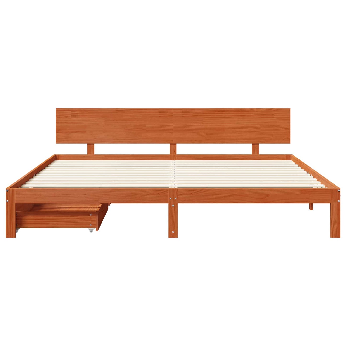 Bedframe met hoofdeinde Wasbruin 180 x 200 cm Massief Vurenhout