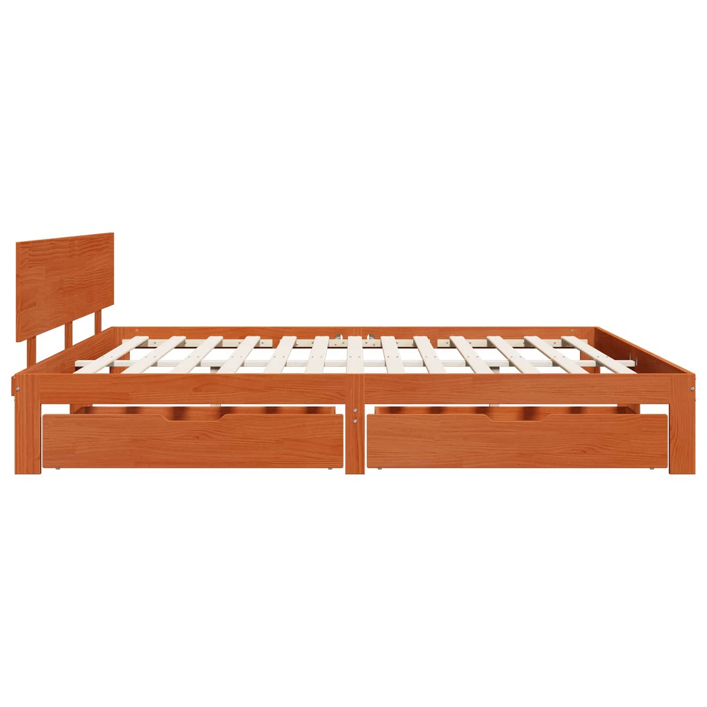 Bedframe met hoofdeinde Wasbruin 180 x 200 cm Massief Vurenhout