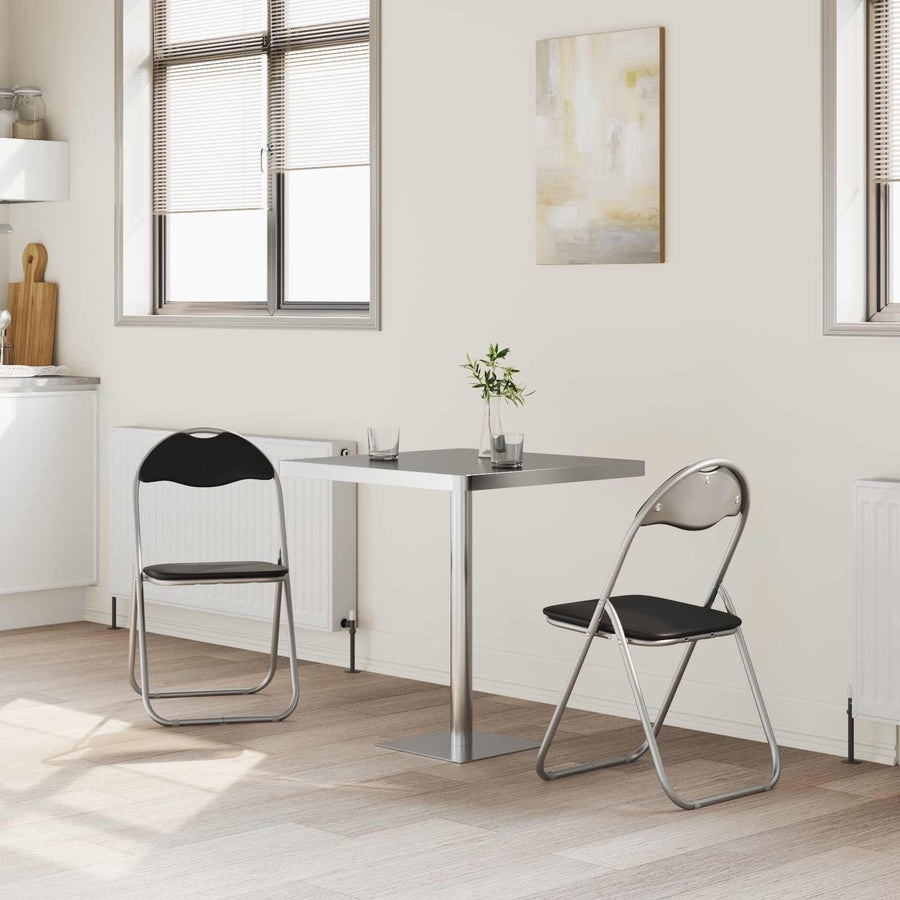 Inklapbare stoel 2 pcs Zwart en Grijs 48 x 43,5 x 81 cm