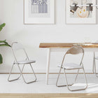 Foldable Chair 2 pcs White and Grey 48 x 43.5 x 81 cm Faux Leather