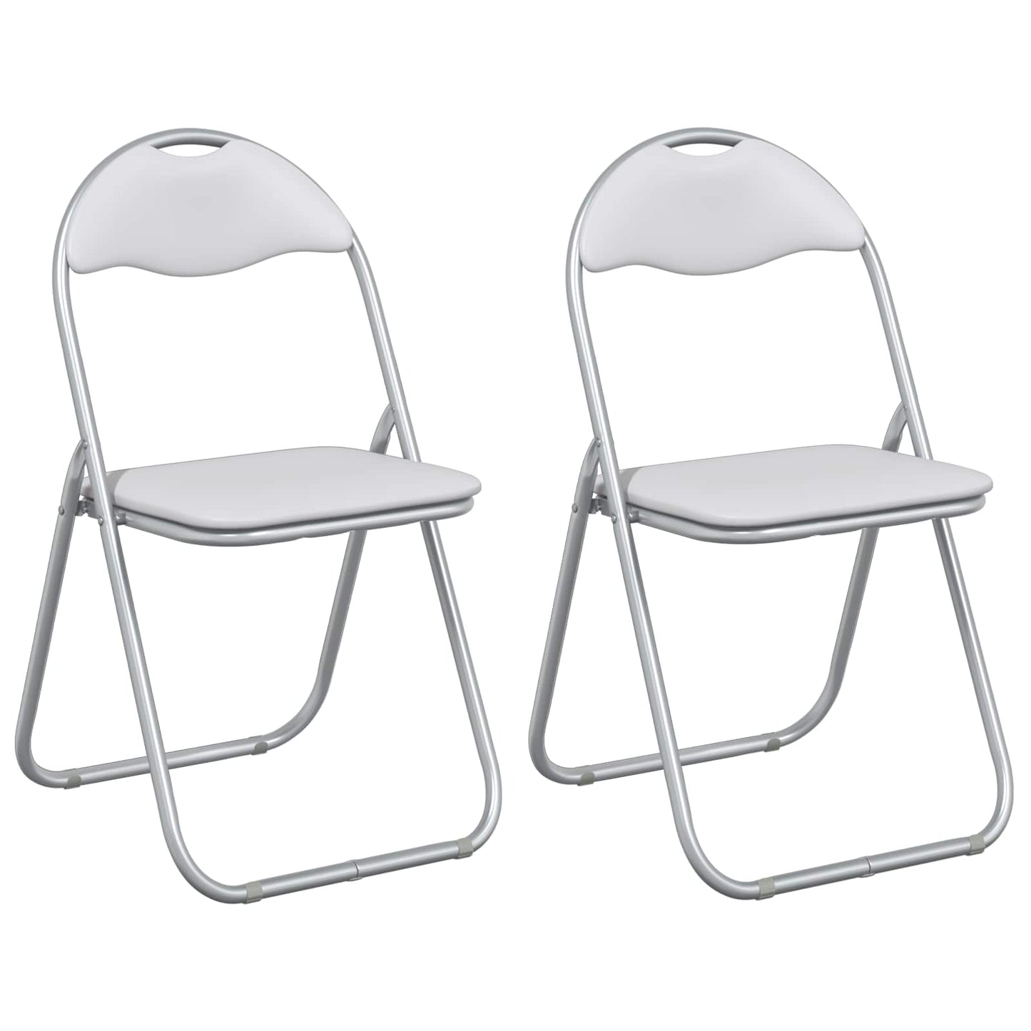 Inklapbare stoel 2 pcs Wit en Grijs 48 x 43,5 x 81 cm Nep Leer