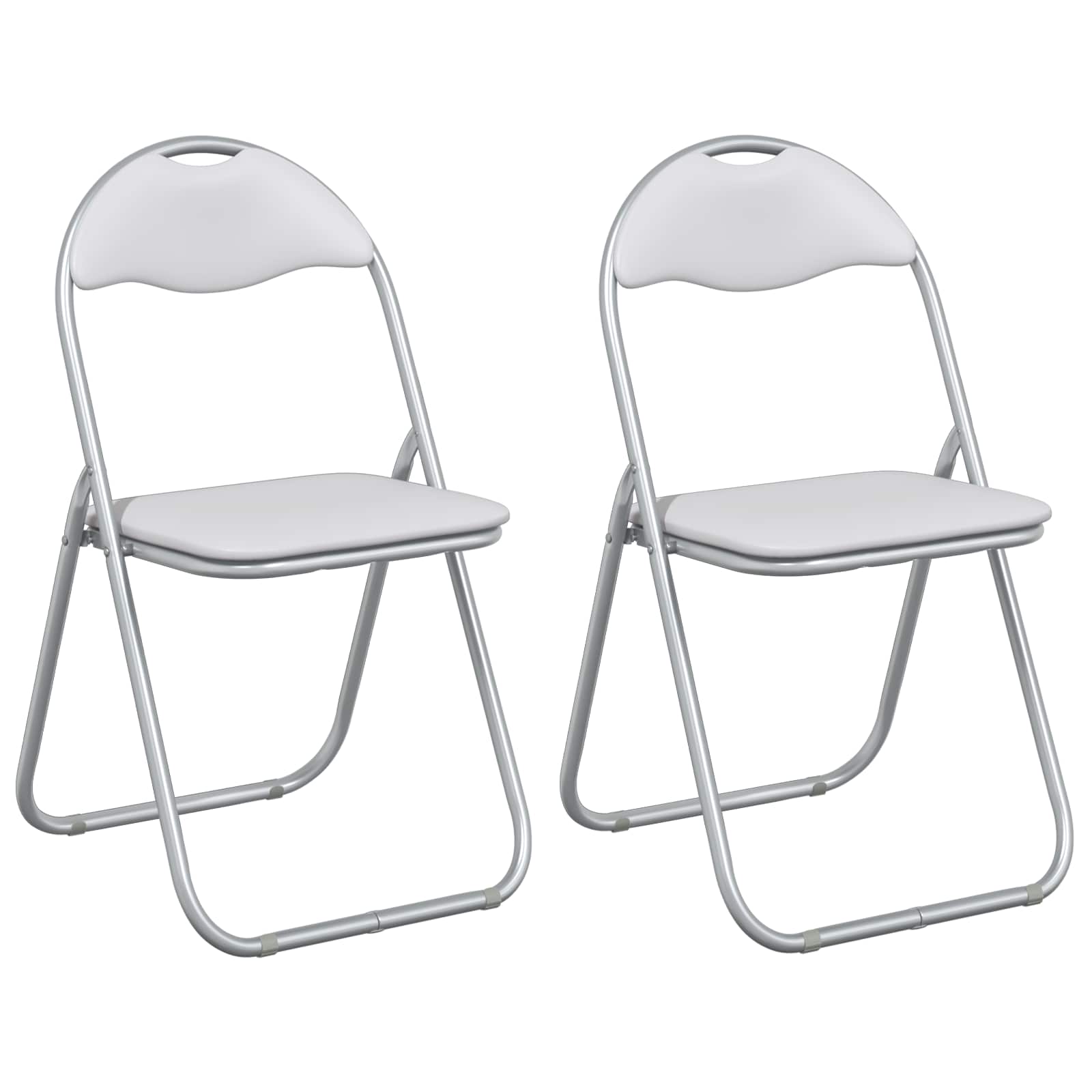 Inklapbare stoel 2 pcs Wit en Grijs 48 x 43,5 x 81 cm Nep Leer