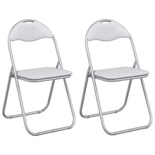 Inklapbare stoel 2 pcs Wit en Grijs 48 x 43,5 x 81 cm Nep Leer