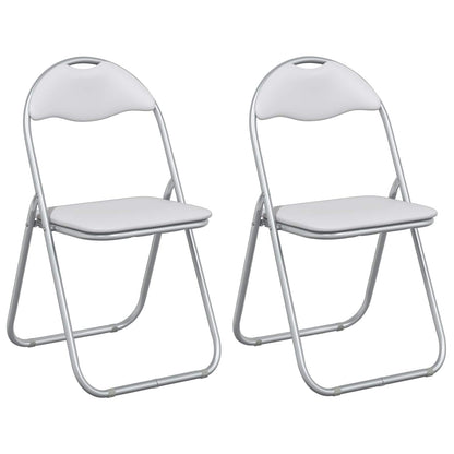 Inklapbare stoel 2 pcs Wit en Grijs 48 x 43,5 x 81 cm Nep Leer