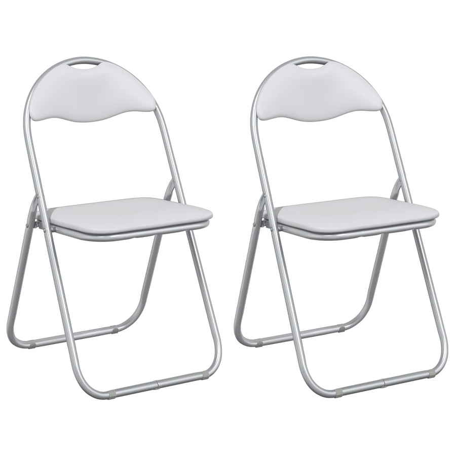 Inklapbare stoel 2 pcs Wit en Grijs 48 x 43,5 x 81 cm Nep Leer