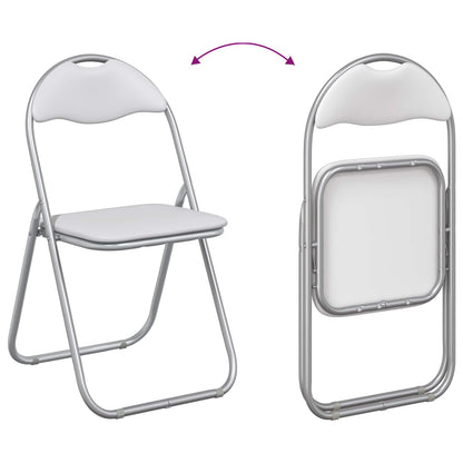 Inklapbare stoel 2 pcs Wit en Grijs 48 x 43,5 x 81 cm Nep Leer