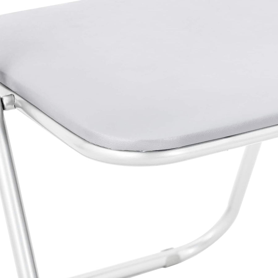 Inklapbare stoel 2 pcs Wit en Grijs 48 x 43,5 x 81 cm Nep Leer