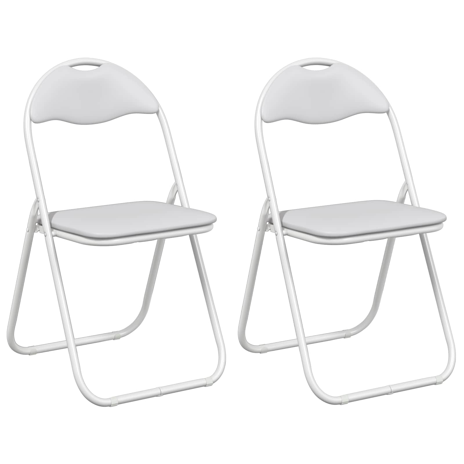 Inklapbare stoel 2 pcs Wit en Grijs 48 x 43,5 x 81 cm Nep Leer