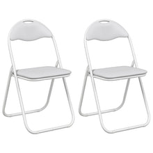 Inklapbare stoel 2 pcs Wit en Grijs 48 x 43,5 x 81 cm Nep Leer
