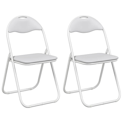 Inklapbare stoel 2 pcs Wit en Grijs 48 x 43,5 x 81 cm Nep Leer