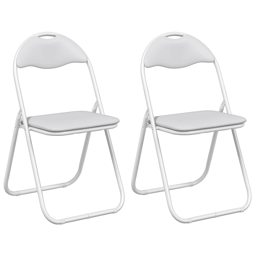 Inklapbare stoel 2 pcs Wit en Grijs 48 x 43,5 x 81 cm Nep Leer