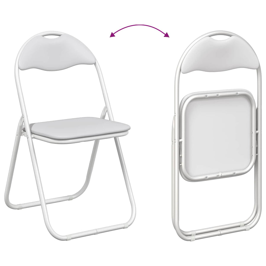 Inklapbare stoel 2 pcs Wit en Grijs 48 x 43,5 x 81 cm Nep Leer
