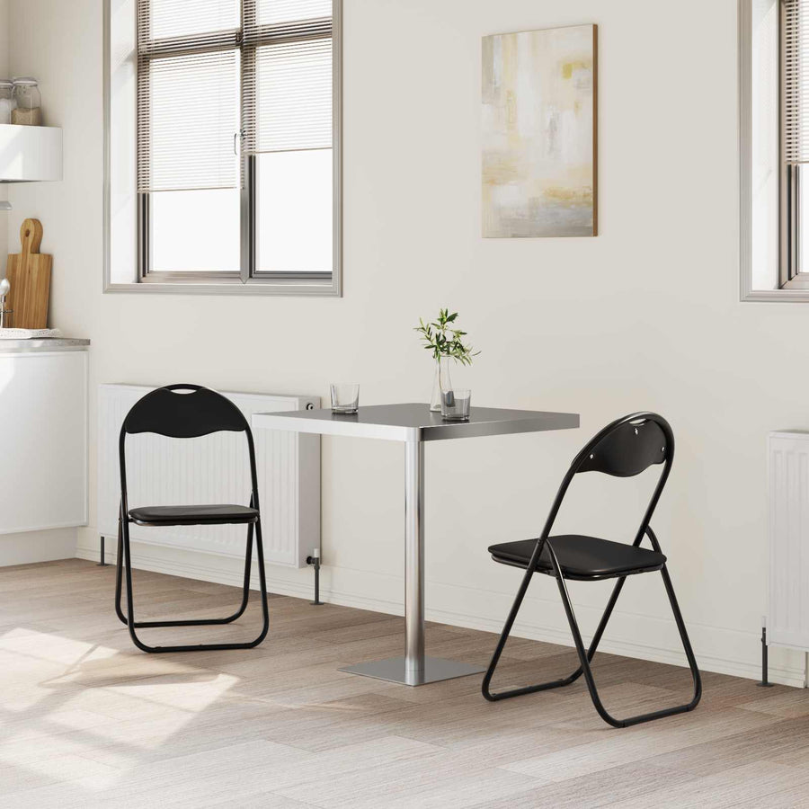 Inklapbare stoel 2 pcs Zwart 48 x 43,5 x 81 cm Nep Leer