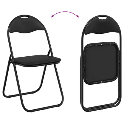 Inklapbare stoel 2 pcs Zwart 48 x 43,5 x 81 cm Nep Leer