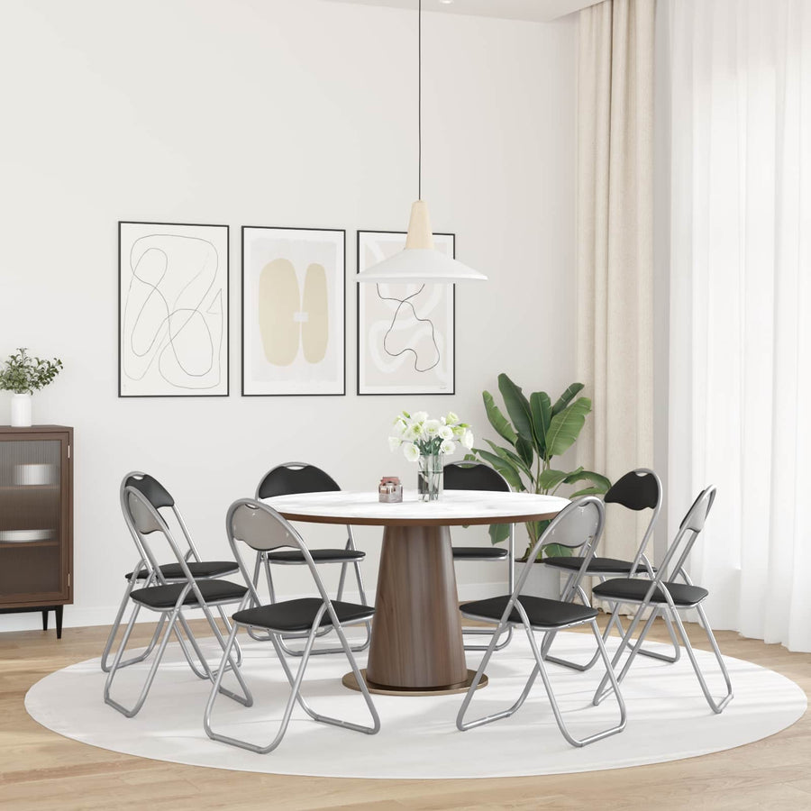 Inklapbare stoel 8 pcs Zwart en Grijs 48 x 43,5 x 81 cm