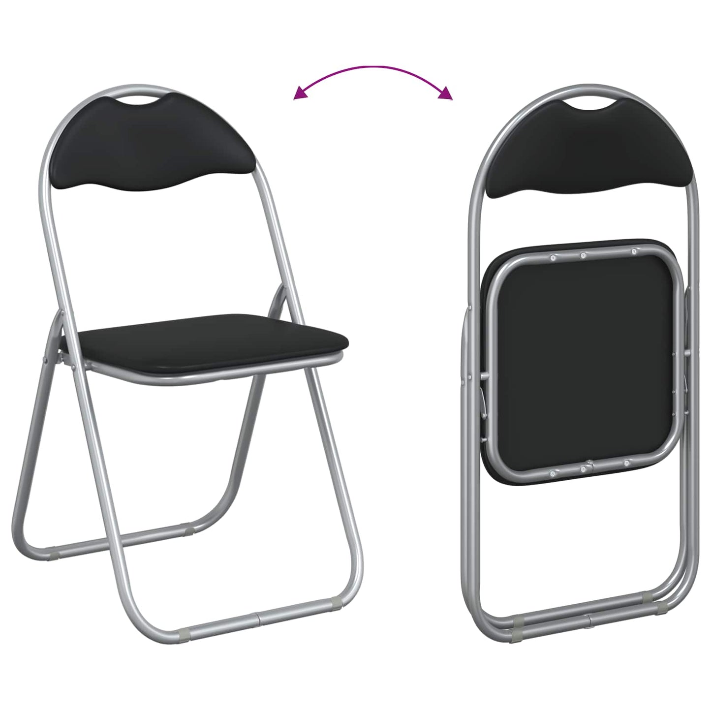 Inklapbare stoel 8 pcs Zwart en Grijs 48 x 43,5 x 81 cm