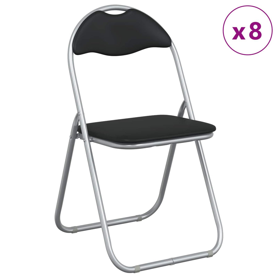 Inklapbare stoel 8 pcs Zwart en Grijs 48 x 43,5 x 81 cm