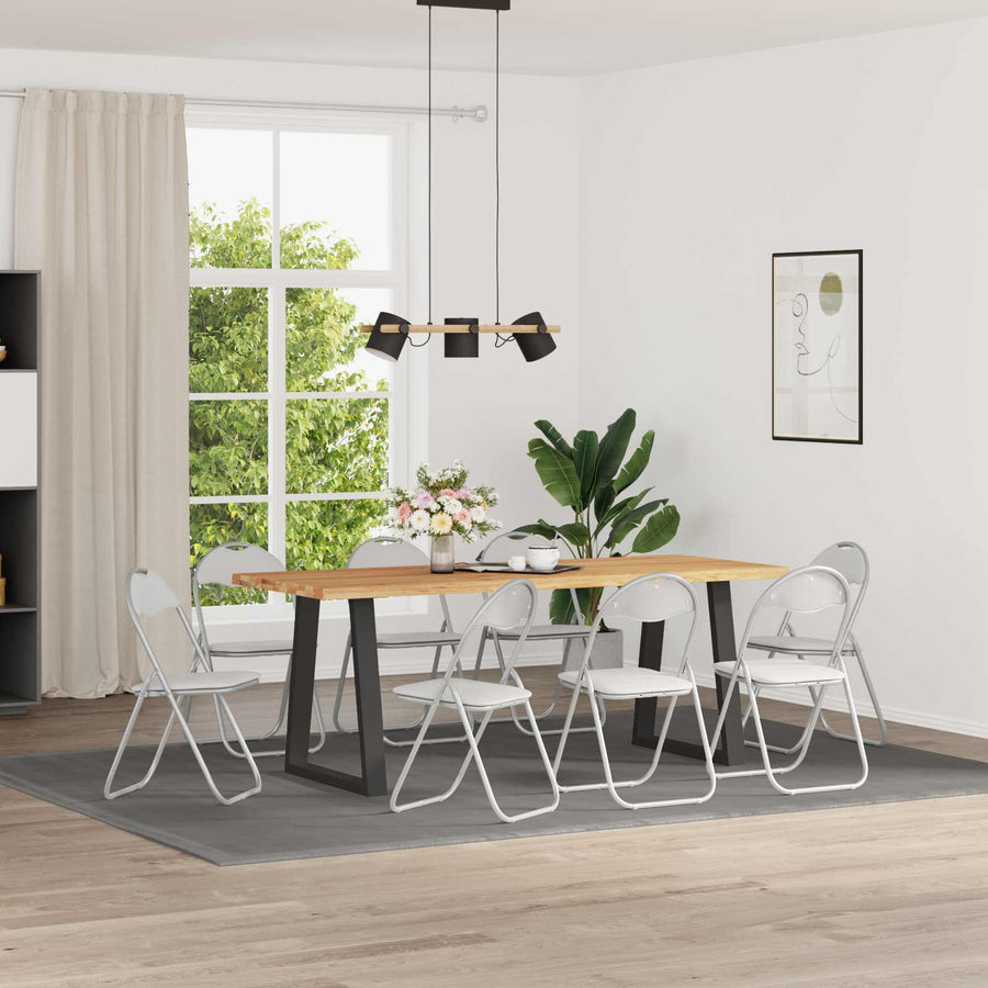 Inklapbare stoel 8 pcs Wit en Grijs 48 x 43,5 x 81 cm Nep Leer