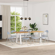 Eetkamerstoel 8 stuks grijs nep leer 48x43,5x81 cm