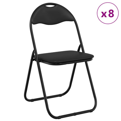Inklapbare stoel 8 pcs Zwart 48 x 43,5 x 81 cm Nep Leer