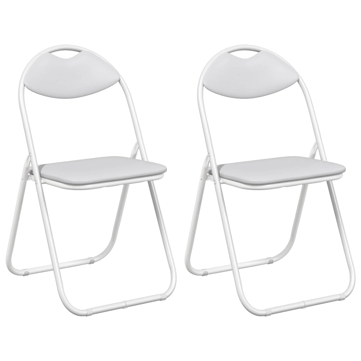 Inklapbare Eetstoel 2 pcs Wit 48 x 43,5 x 81 cm PVC staal
