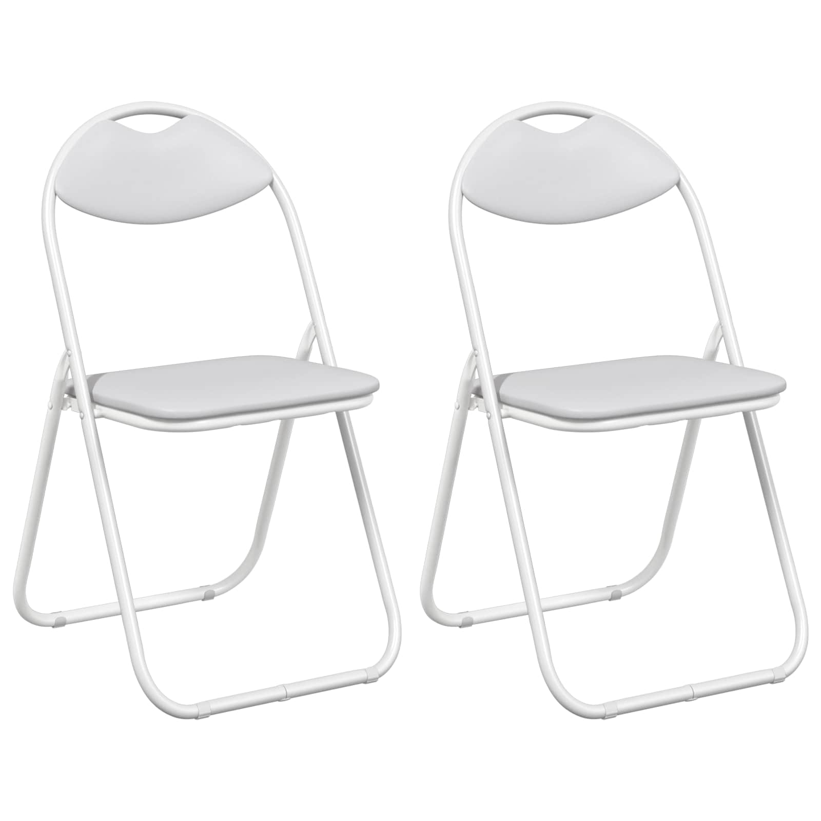 Inklapbare Eetstoel 2 pcs Wit 48 x 43,5 x 81 cm PVC staal