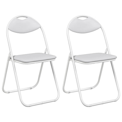 Inklapbare Eetstoel 2 pcs Wit 48 x 43,5 x 81 cm PVC staal