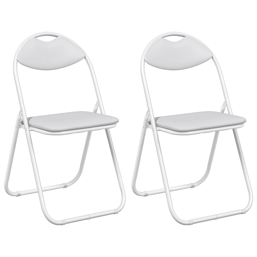 Inklapbare Eetstoel 2 pcs Wit 48 x 43,5 x 81 cm PVC staal