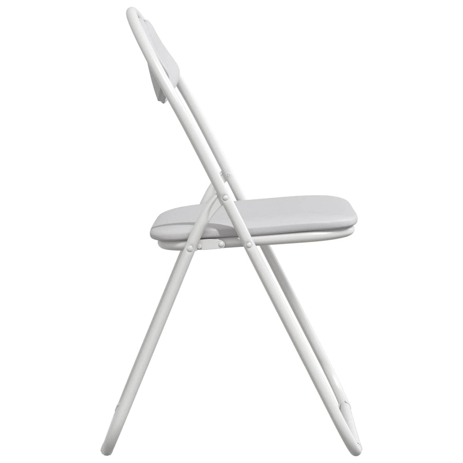 Inklapbare Eetstoel 2 pcs Wit 48 x 43,5 x 81 cm PVC staal