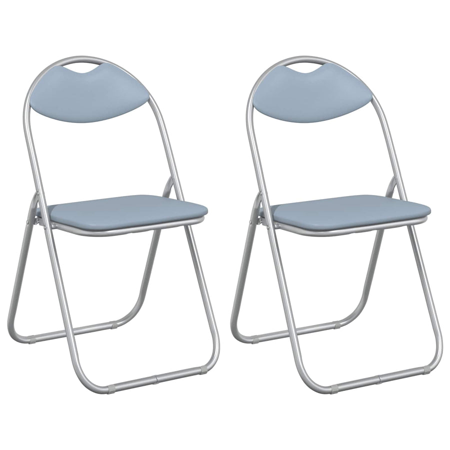 Inklapbare Eetstoel 2 pcs Grijs 48 x 43,5 x 81 cm PVC staal