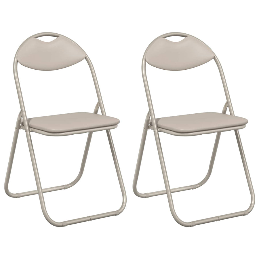Inklapbare Eetstoel 2 pcs Zand 48 x 43,5 x 81 cm PVC staal