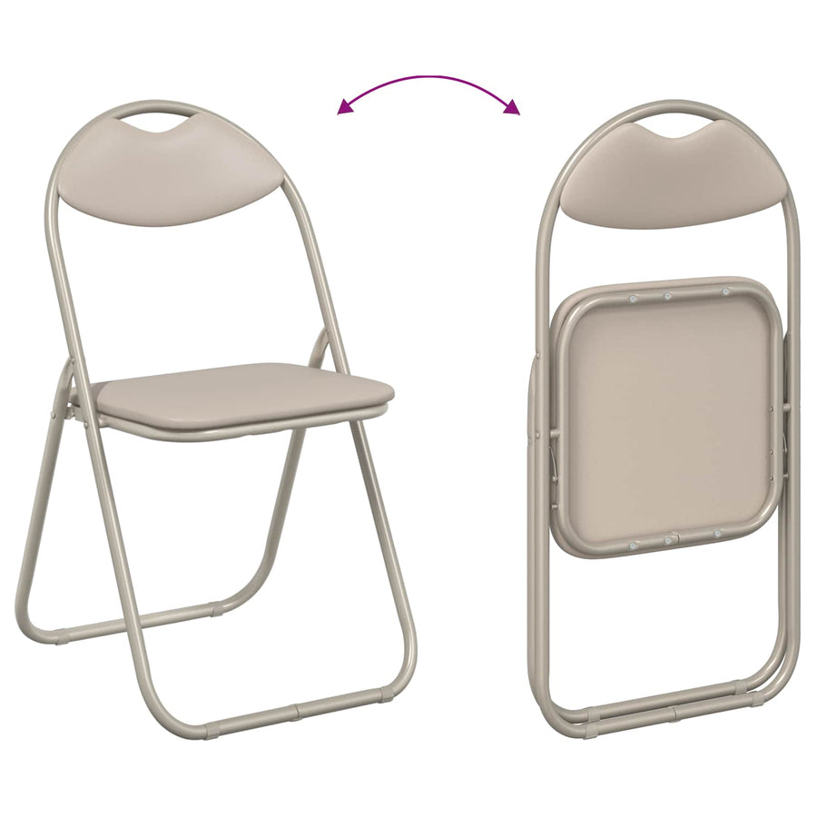Inklapbare Eetstoel 2 pcs Zand 48 x 43,5 x 81 cm PVC staal