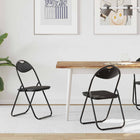 Folding Dining Chair 2 pcs Black 48 x 43.5 x 81 cm PVC steel