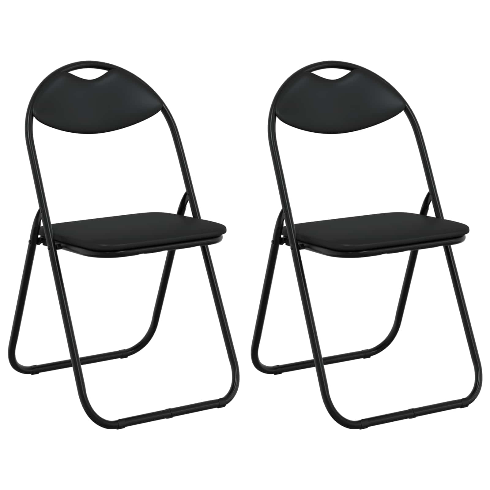 Inklapbare Eetstoel 2 pcs Zwart 48 x 43,5 x 81 cm PVC staal
