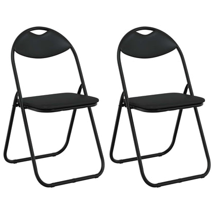 Inklapbare Eetstoel 2 pcs Zwart 48 x 43,5 x 81 cm PVC staal